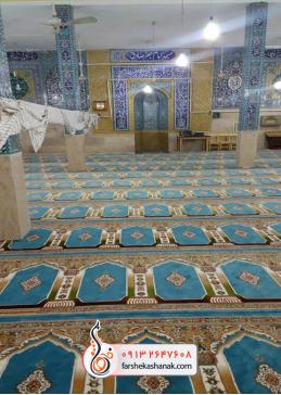 فرش مسجدی محرابی آبی اکریلیک